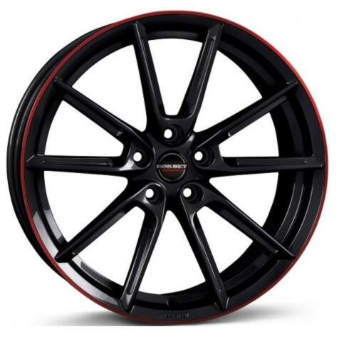 Borbet LX18 farba: black glossy rim red 8x18 5x114,3 ET40