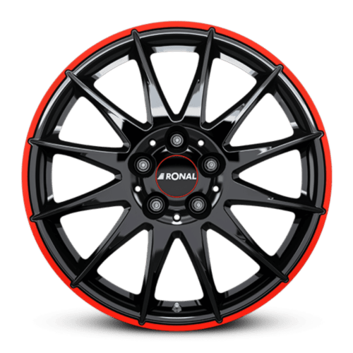 Ronal R54 farba: jetblack - red rim 7x17 5x112 ET45 | Elektrony.sk